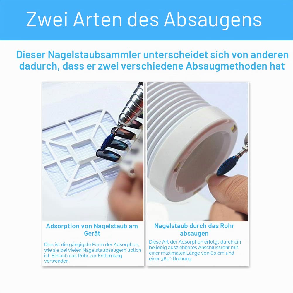60W 2 In 1 Nagelstaubsauger, Sun Nail Nagel Staubabsauger, Professioneller Nagelstaubsammler, Verbesserter Pulverreiniger für Nagel/Maniküre/Nail Art/Pediküre(01)