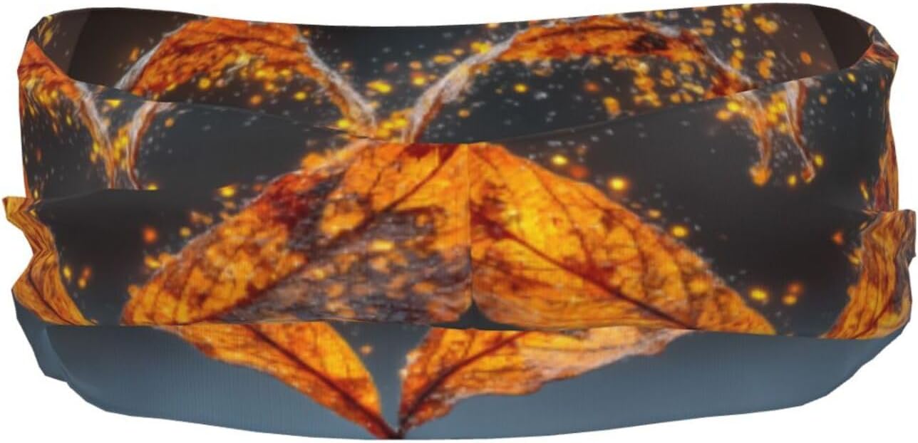 Sports Sweatband Headband Exquisite Autumn Love Print Breathable Lightweight Foldable Fitness Accessory image 3