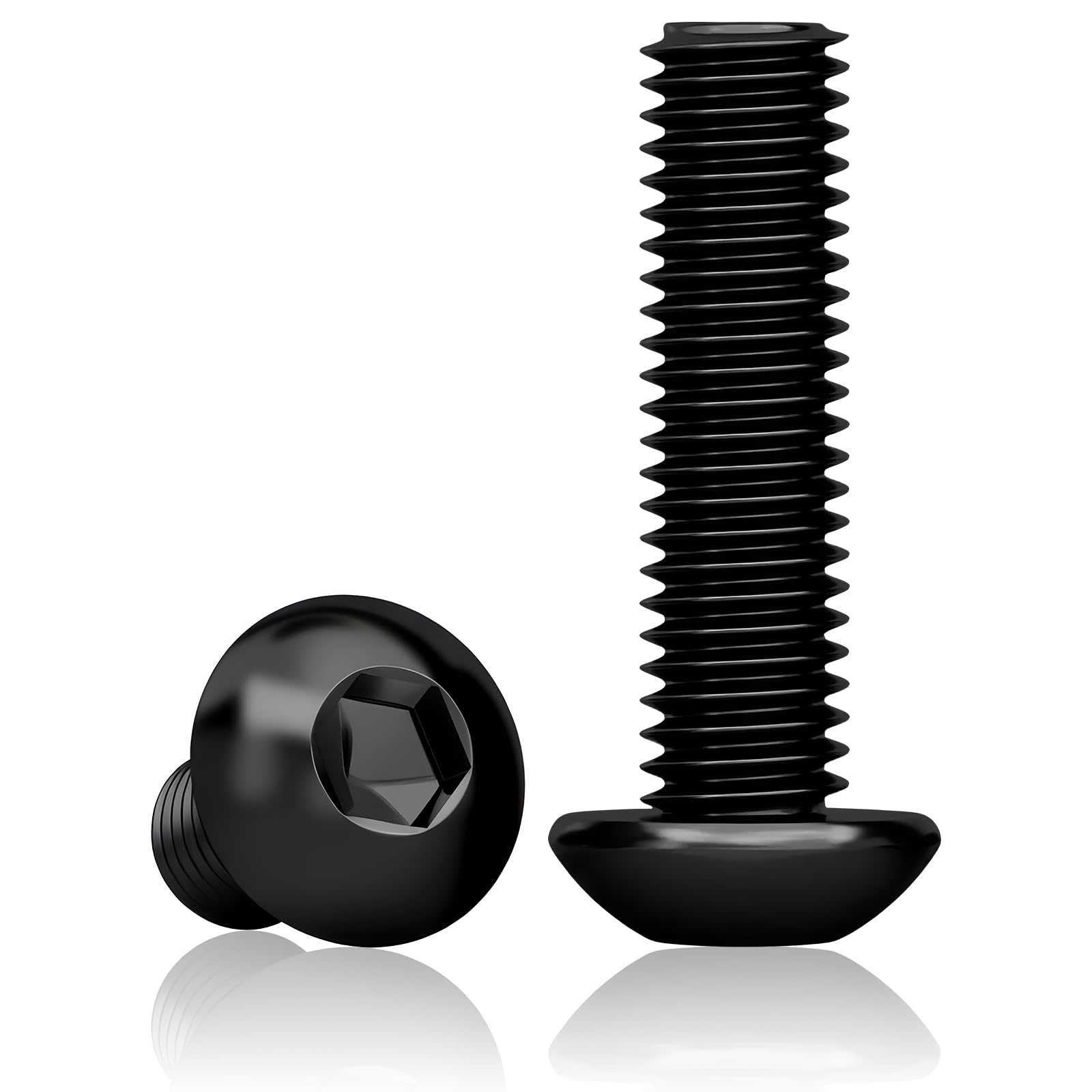35Pcs M6x20mm Button Head Screws, Black Allen Bolts