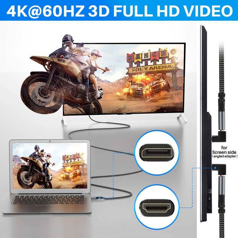 Câble DisplayPort vers HDMI 4K haute vitesse actif avec connecteurs durables de 4,5 m