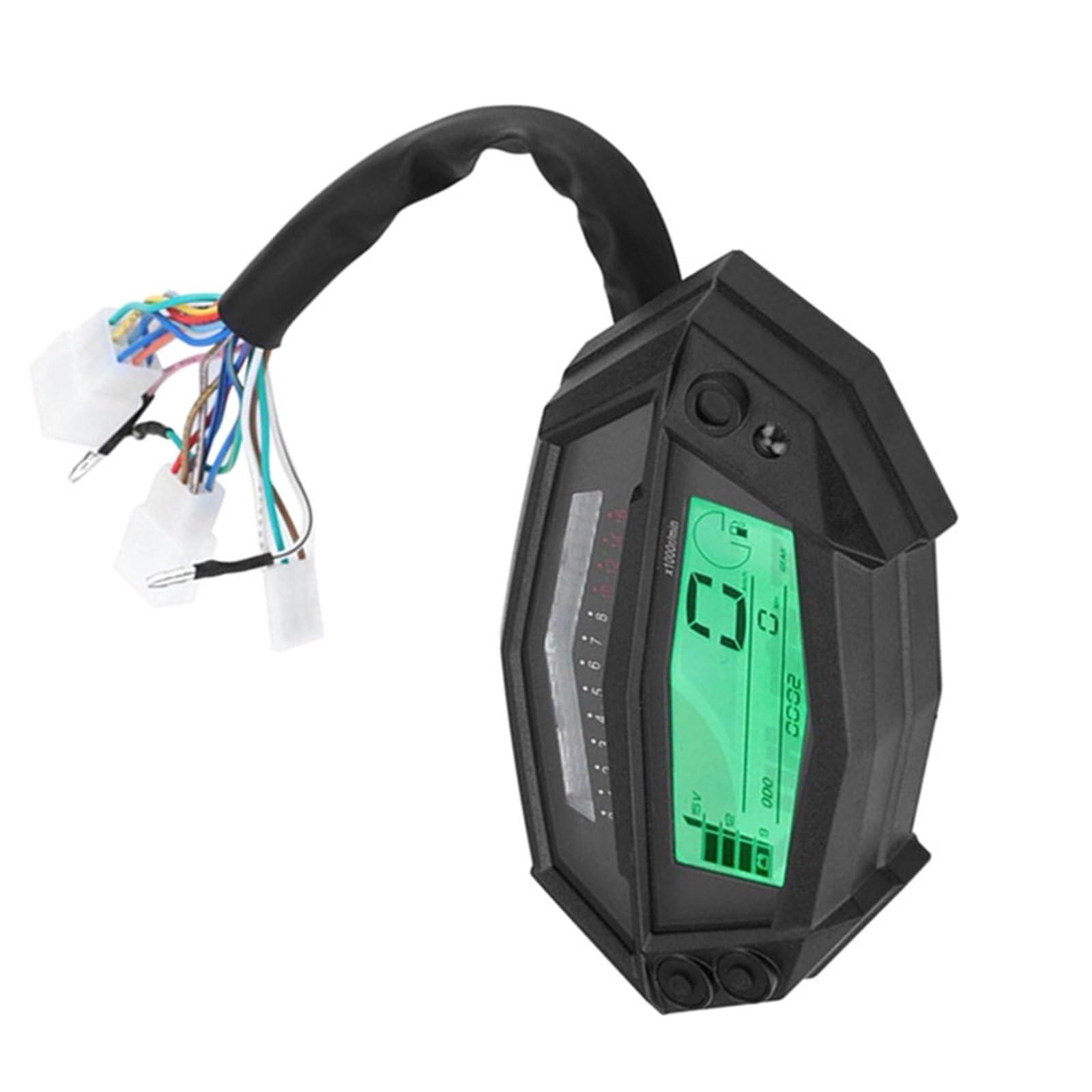 Obrotomierze motocyklowe Pasuje do Kawasaki Z1000 Tachometr motocyklowy Tachometr motocyklowy Wskaźnik LCD Prędkościomierz Cyfrowy Instrument Prędkościomierz(Black With Sensor)