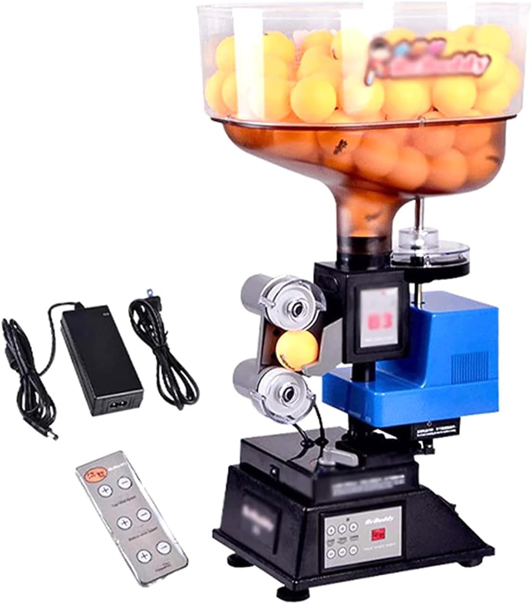 Table Tennis Robot Training Machine, Automatic Table Tennis Exercise Machine, with Remote Control, Sutible for Indoor and Outdoor Training, Blue