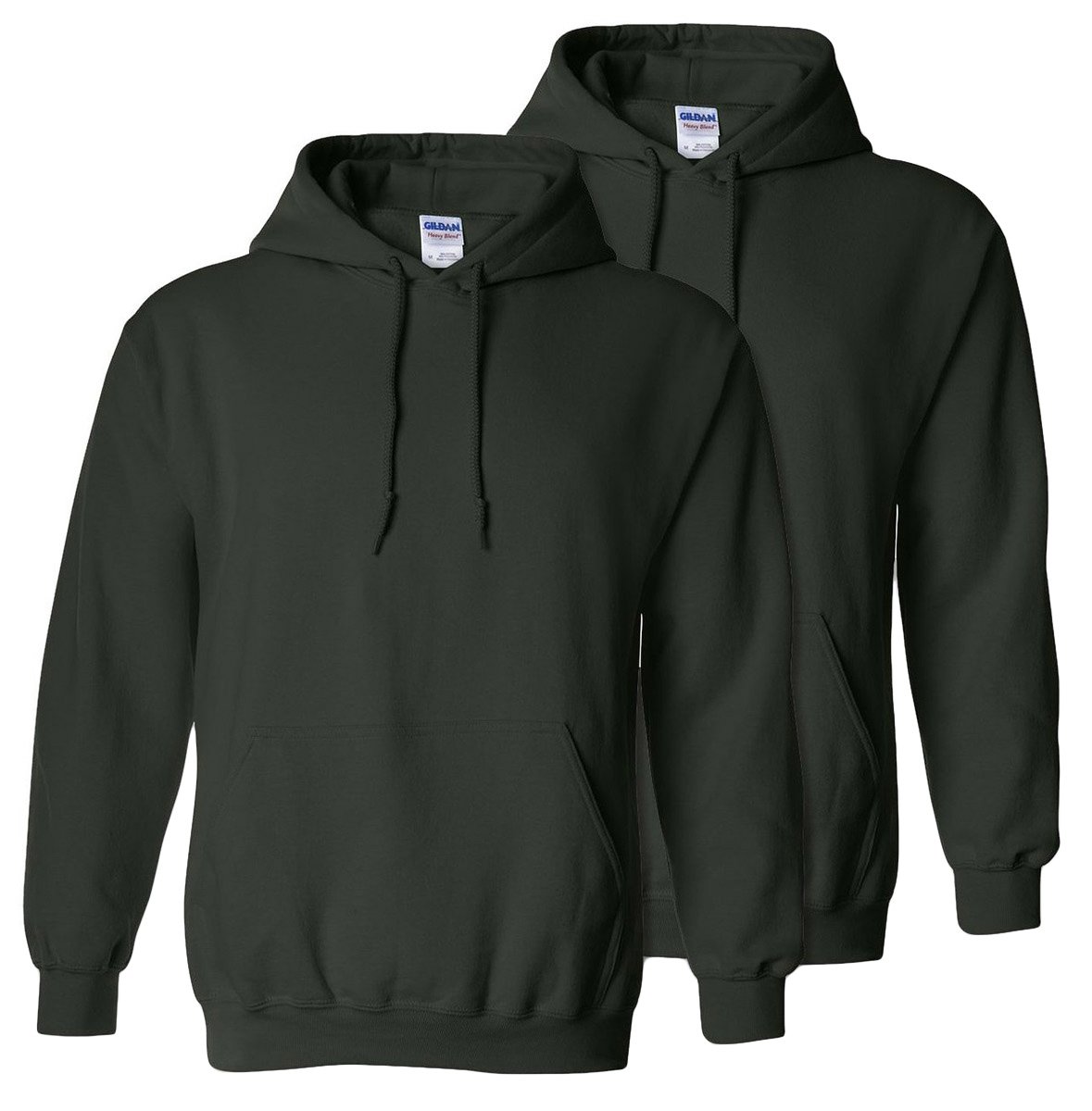 GILDAN G18500 Heavy Blend Adult Unisex Hooded Sweatshirt S Forest Green - 2 Pack