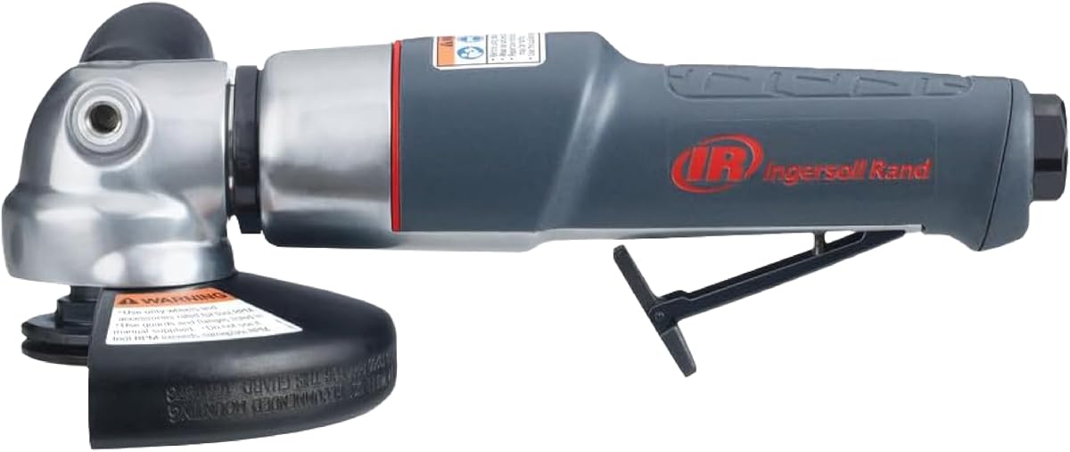 Ingersoll Rand 3445MAX Air Angle Grinder/Cutoff Tool, 4.5" Wheel, 12,000 rpm, 0.88 hp, 5/8"-11 Thread, Rear Exhaust