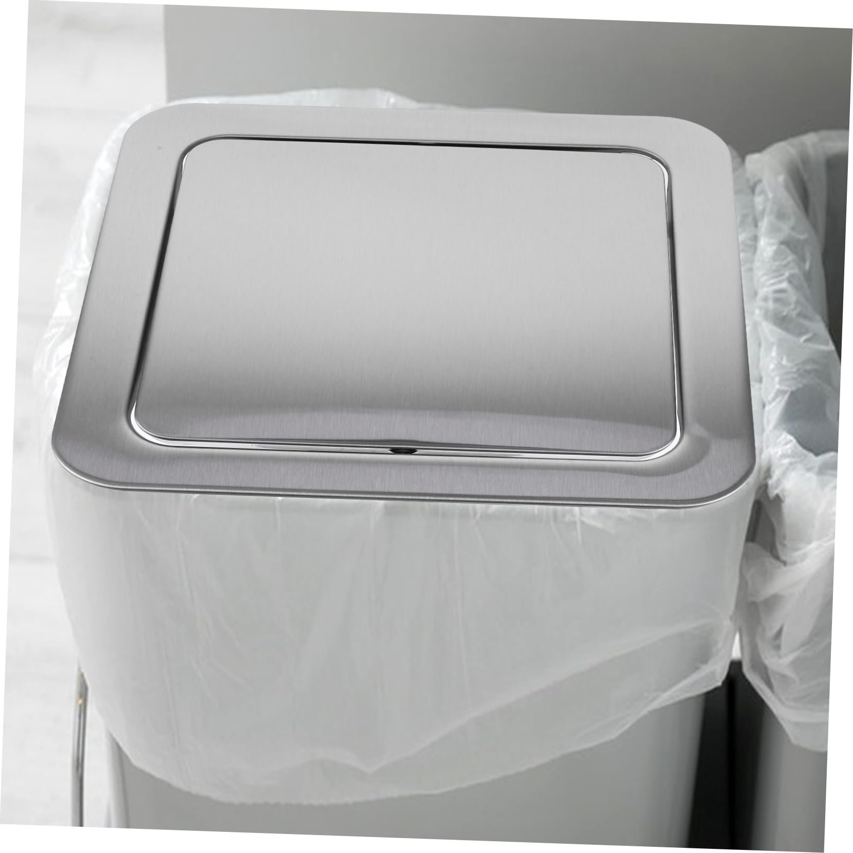 PRETYZOOM 10pcs Counter Top Trash Can Lid Swing Flap Design for Kitchen Bathroom and Office Use Space Saving Garbage Lid Cover Easy to Clean and Operate
