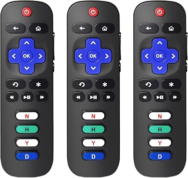 Universal Replacement Remote Control for Roku Smart TV, Compatible with TCL Roku/Hisense Roku/Onn Roku/Sharp Roku/Element Roku/Westinghouse Roku/Philips Roku Smart TVs3 Pack