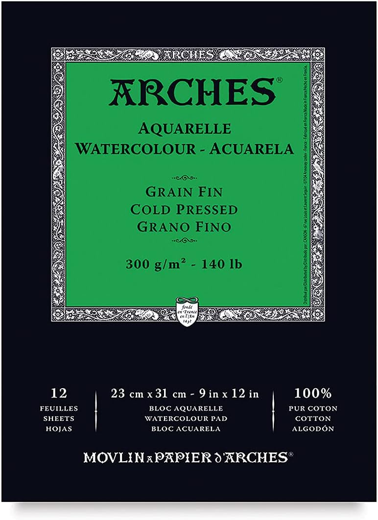 Arches Aquarelle 300 GSM Fine Paper - Natural White 23 X 31 Cm Pad - View #10