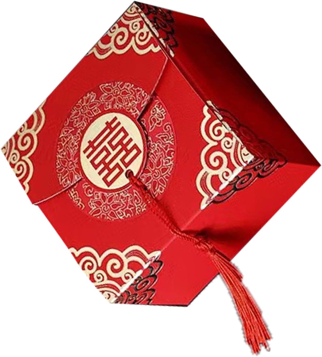 RASTKY Chinese Style Candy Box Spacious Handheld Design Durable Xi Candy Box for Wedding Party Celebration Material Paper 2.6x2.6x1.8in (Type 3 Small [6.5x6.5x4.5 Cm/2.6x2.6x1.8in]) image 5