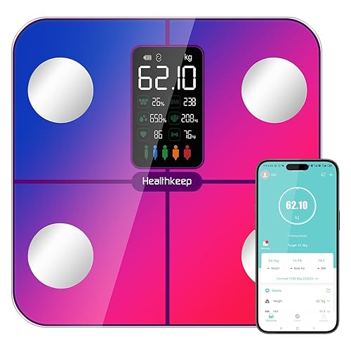 Báscula de grasa corporal inteligente BMI báscula digital para baño, báscula de peso inalámbrica, analizador de composición corporal con