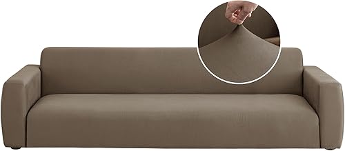 Jin Le Funda de sofá modular en forma de L para perros (3 plazas y 3 plazas, caqui), funda para diván para perros con parte inferior elástica y