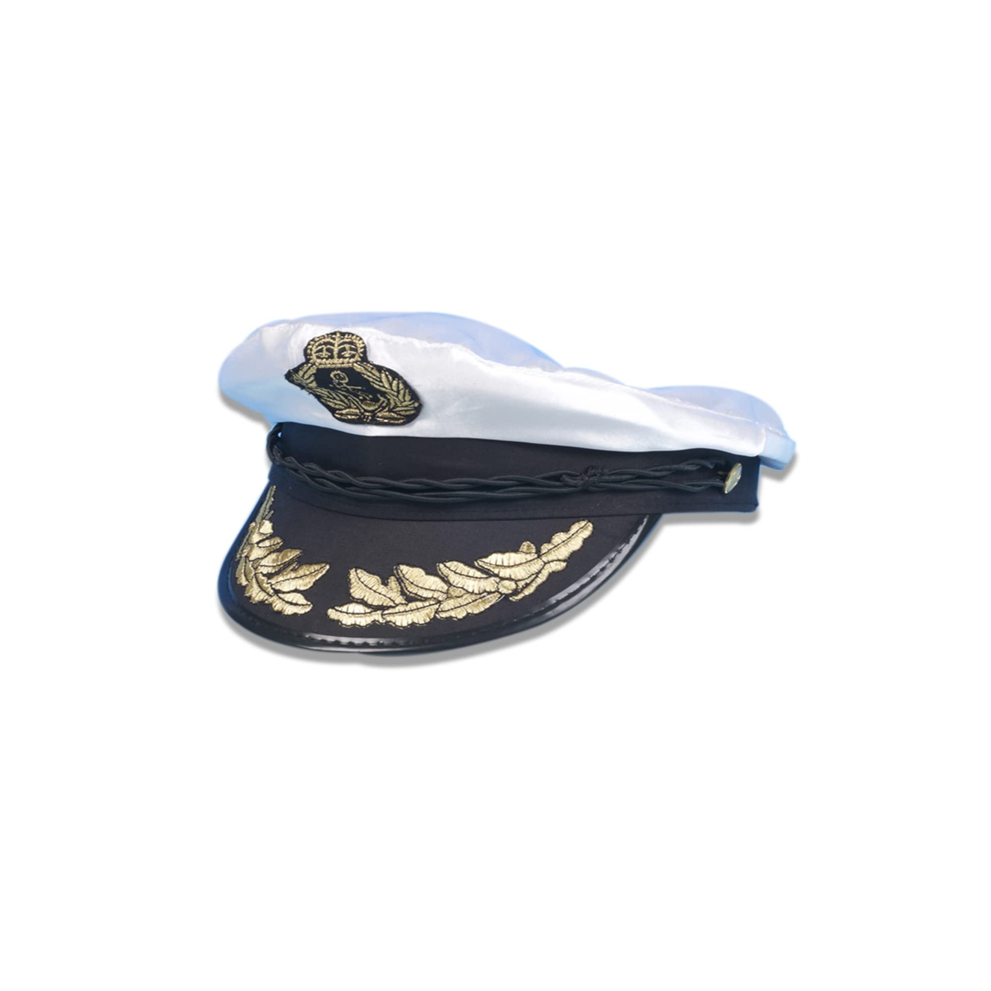 The Fancy Dress® New Adult Unisex Hats Bowler Trilby Gangster Santa Chef Pirate Cowboy Sailor Visor Rainbow Captain Hat Theme Party Accessory (Satin Captain Hat)