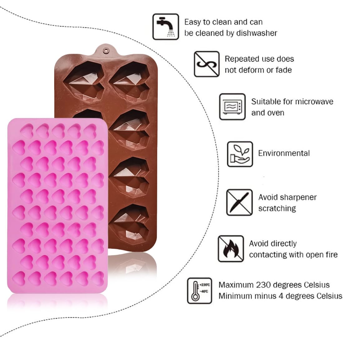 Stampo Silicone Cuore 55 Cavità - Per Cioccolatini E Gelatine - Foto 3