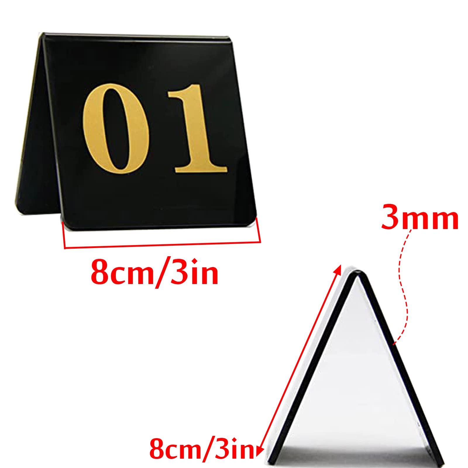 Soporte para letreros de Mesa, números Amarillos de Doble Cara, número de Mesa Estilo Tienda, Placa de Mesa Digital 3D, restaurantes, establecimientos y Eventos Especiales (1 50)