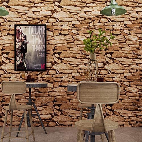 A-Wall Stickers WCF Papel Tapiz, PVC 3D Wallcoverings Retro Tridimensional Papel de Pared de la decoración de la Tienda del Hotel de Hot Pot Shop Pegatinas de pared-10.16 (Color : 1)