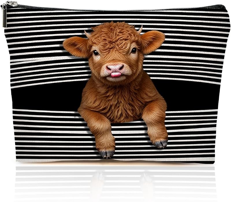 Necessaire estampada com vaca Highland YRZGBNM, modelo 0064
