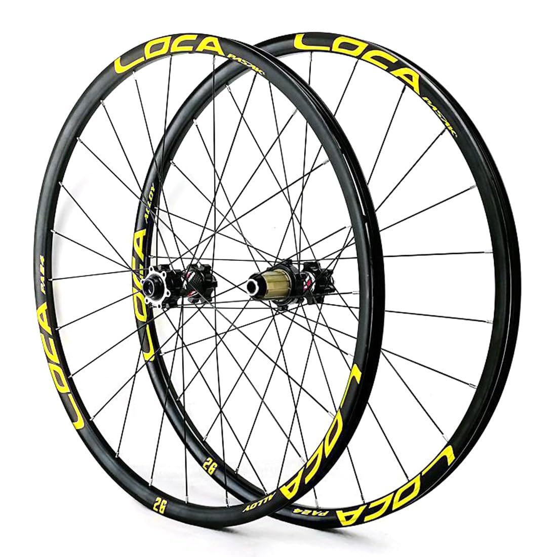 ZXGSXIOU 700C Road Bike Wheelset 24H Rim Disc Brake Gravel Wheel Thru Axle Front 100mm Rear 142mm Straight-pull Hub 360 Clicks,For 7-12s Cassette(700c Gold)
