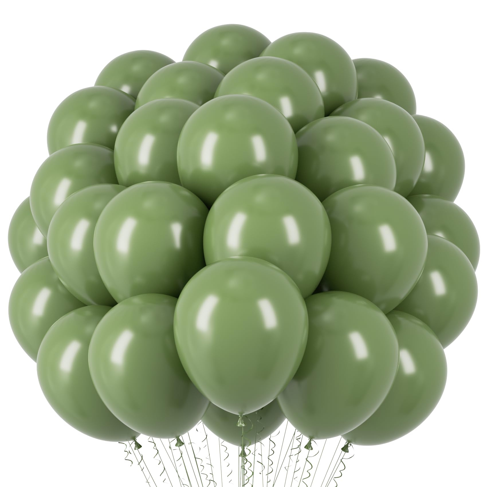 Voircoloria 66pcs Sage Green Olive Green Latex Party Balloons, 12inch