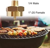 Vista 4 de Joywayus Rosca de tubo macho de 1/4 x 1 "-20 hembra ajuste universal tanque de propano de 1 libra rosca cilíndrica de latón macizo