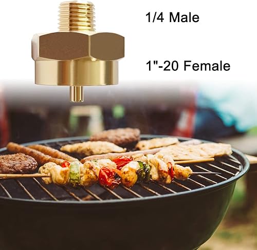 Miniatura 4 de Joywayus Rosca de tubo macho de 14 x 1 "-20 hembra ajuste universal tanque de propano de 1 libra rosca cilíndrica de latón macizo