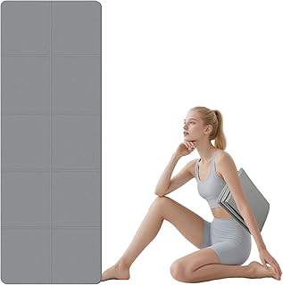 Tappetino Palestra - Tappetino Pilates Pieghevole - Yoga Mat in TPE - Tappetino Fitness 183 x 61 cm, 5 mm di Spessore, Materassino Pilates, Tappetino Ginnastica, Viaggio e Sport (Viola)