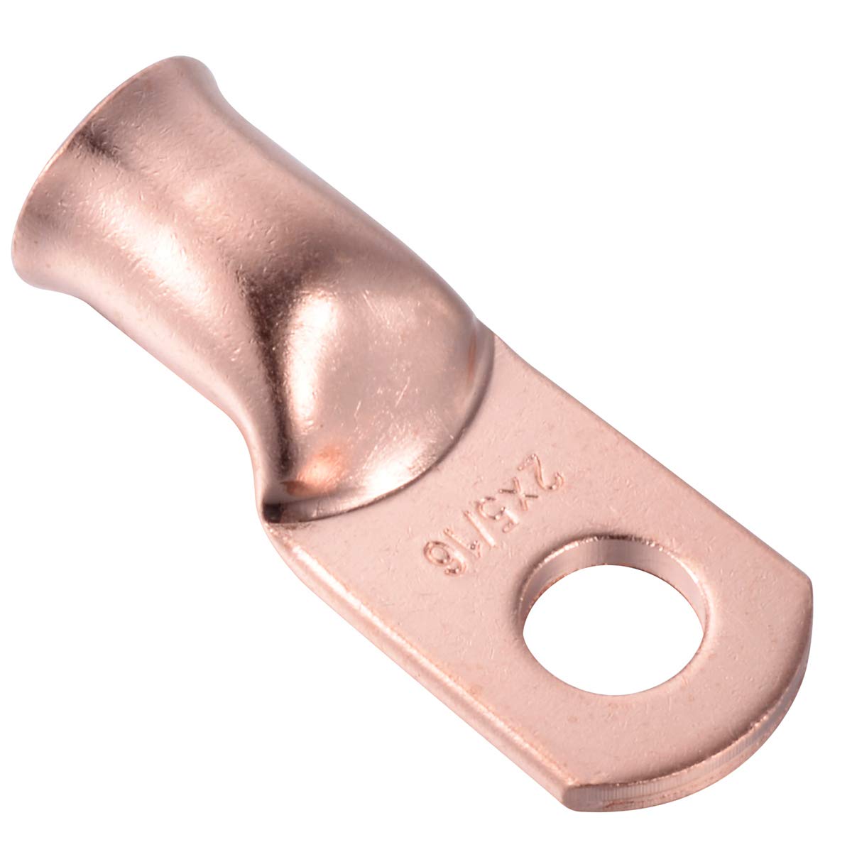10 Pcs 4 AWG x 5/16 Copper Battery Cable Lugs, Heavy Duty Ring Terminals Connectors, UL Listed Bare Eyelets Tubular Ring Battery Lugs for 4 Gauge Wire - Battery Cable Ends