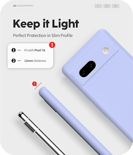 Miniatura 4 de GOOSPERY Funda de silicona líquida diseñada para Pixel 7A, sedosa, suave al tacto, protección de cuerpo completo, a prueba de golpes, con forro de