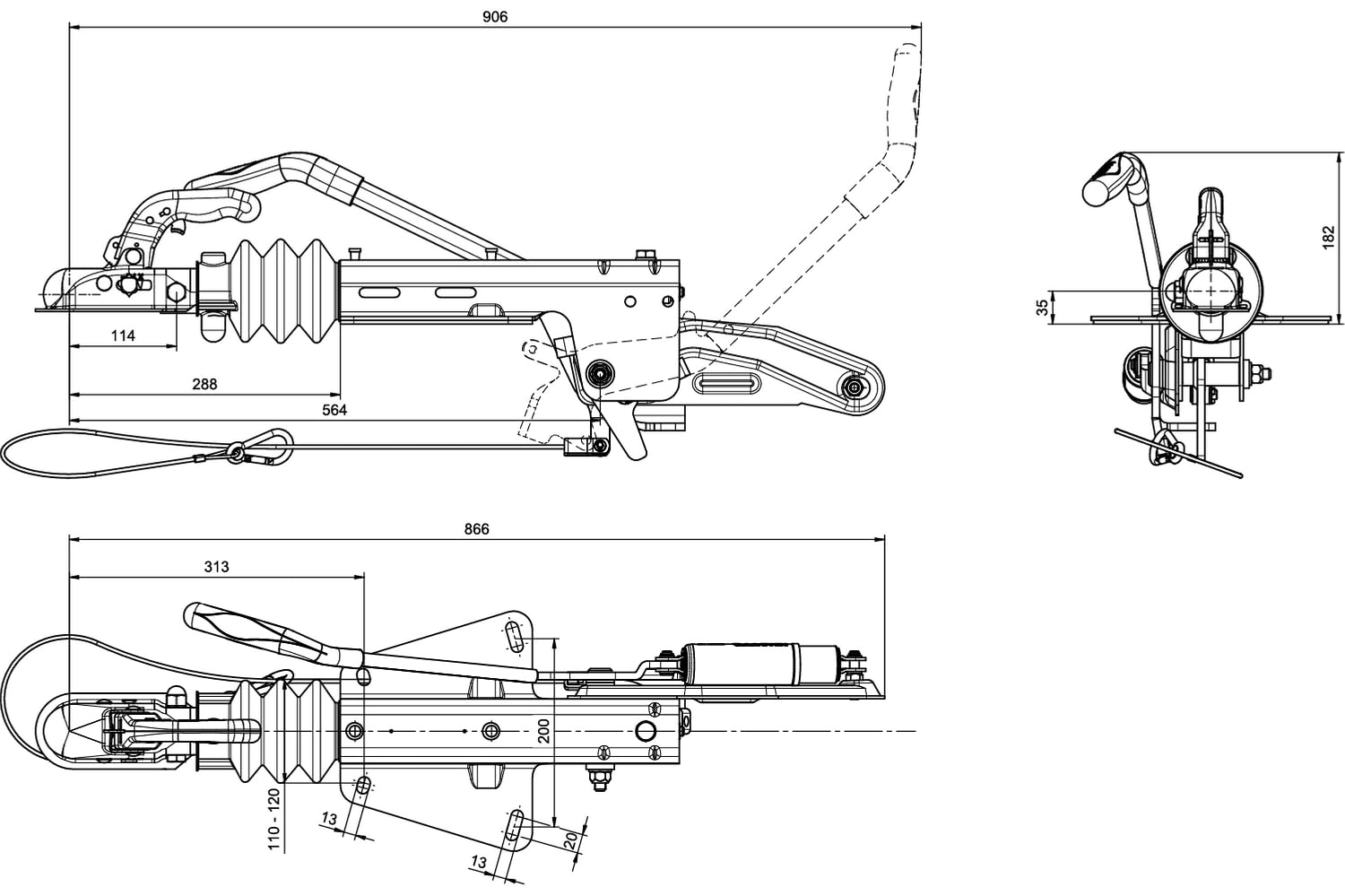 Knott Enganche en V para remolques KF20 A 2000kg