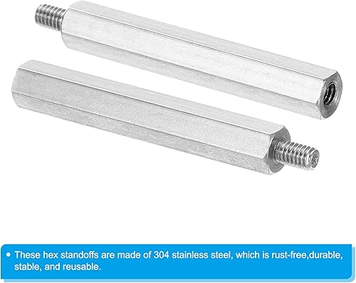Miniatura 4 de PATIKIL M2.0.197x1.181 in+0.157 in Macho-Hembra Hex Standoff, paquete de 20 tornillos de separación de PCB de acero inoxidable para placas base,