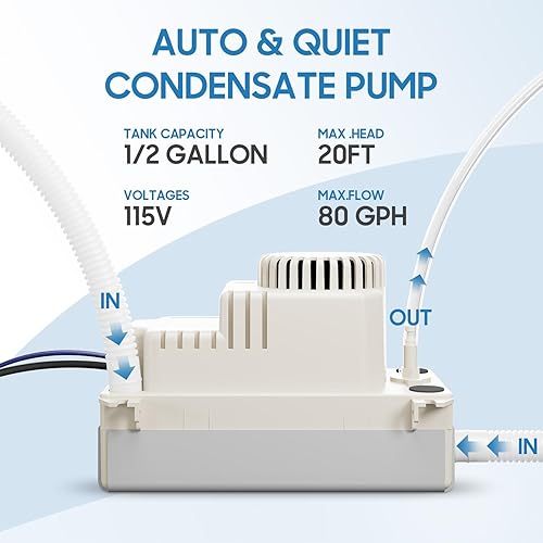 Miniatura 2 de Bomba de condensado automática HVACR Equipo Bomba de eliminación de agua AC Eliminación de condensado para aire acondicionado, deshumidificador, 115