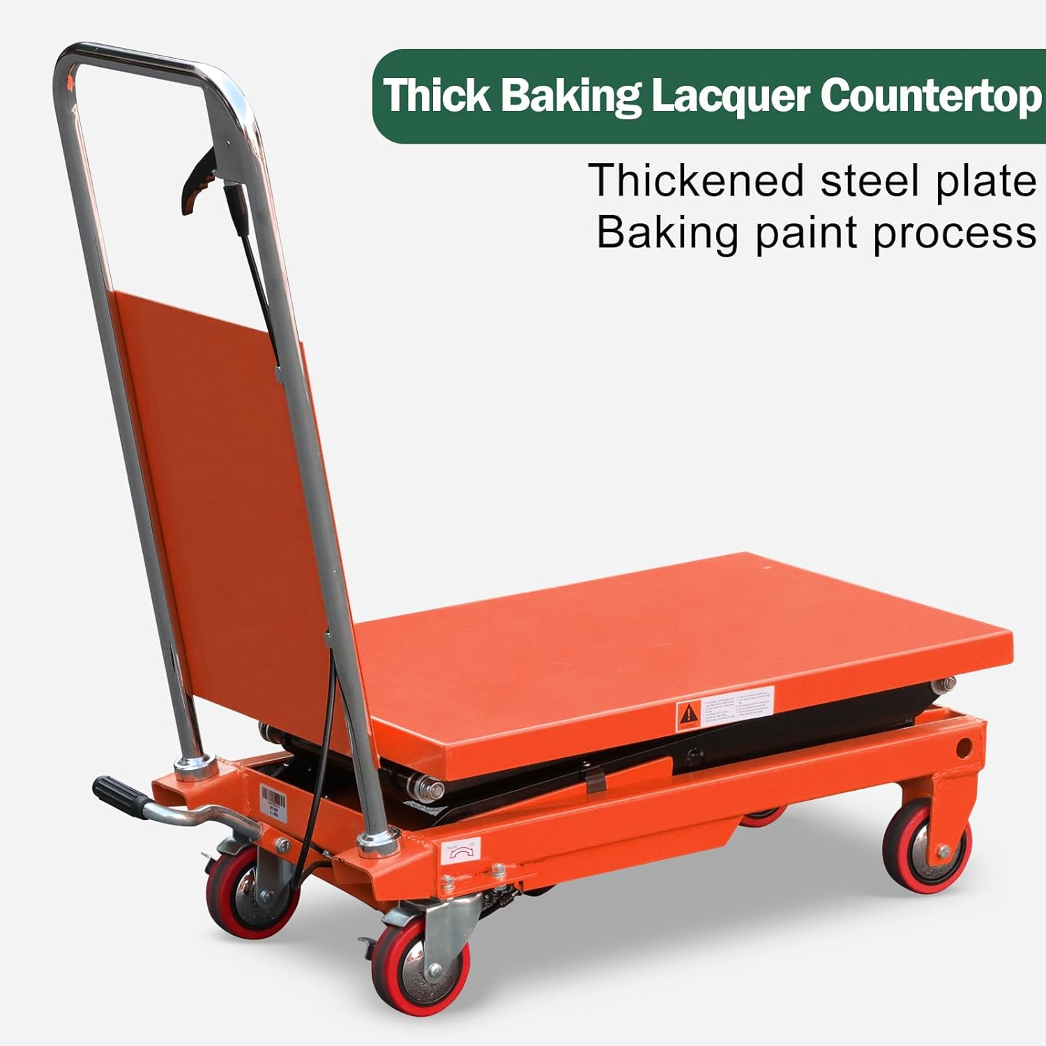 Tory Carrier Double Scissor Lift Table Cart, 330 Lbs Capacity, Hydraulic Lift Cart 43.3" Lifting Height, Manual Scissor Lift Table W/4 Wheels, Foot Pump, Elevating Hydraulic for Material Handling