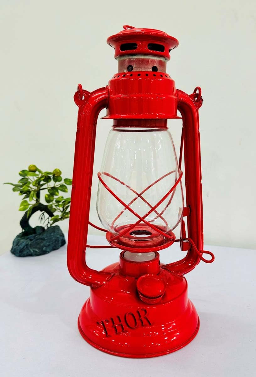 Nautical Lantern Red Candle Holder Handmade Rustic Candle Lantern Decor Coastal Table Centerpiece, Indoor Outdoor Lantern Beach Decorations for Home