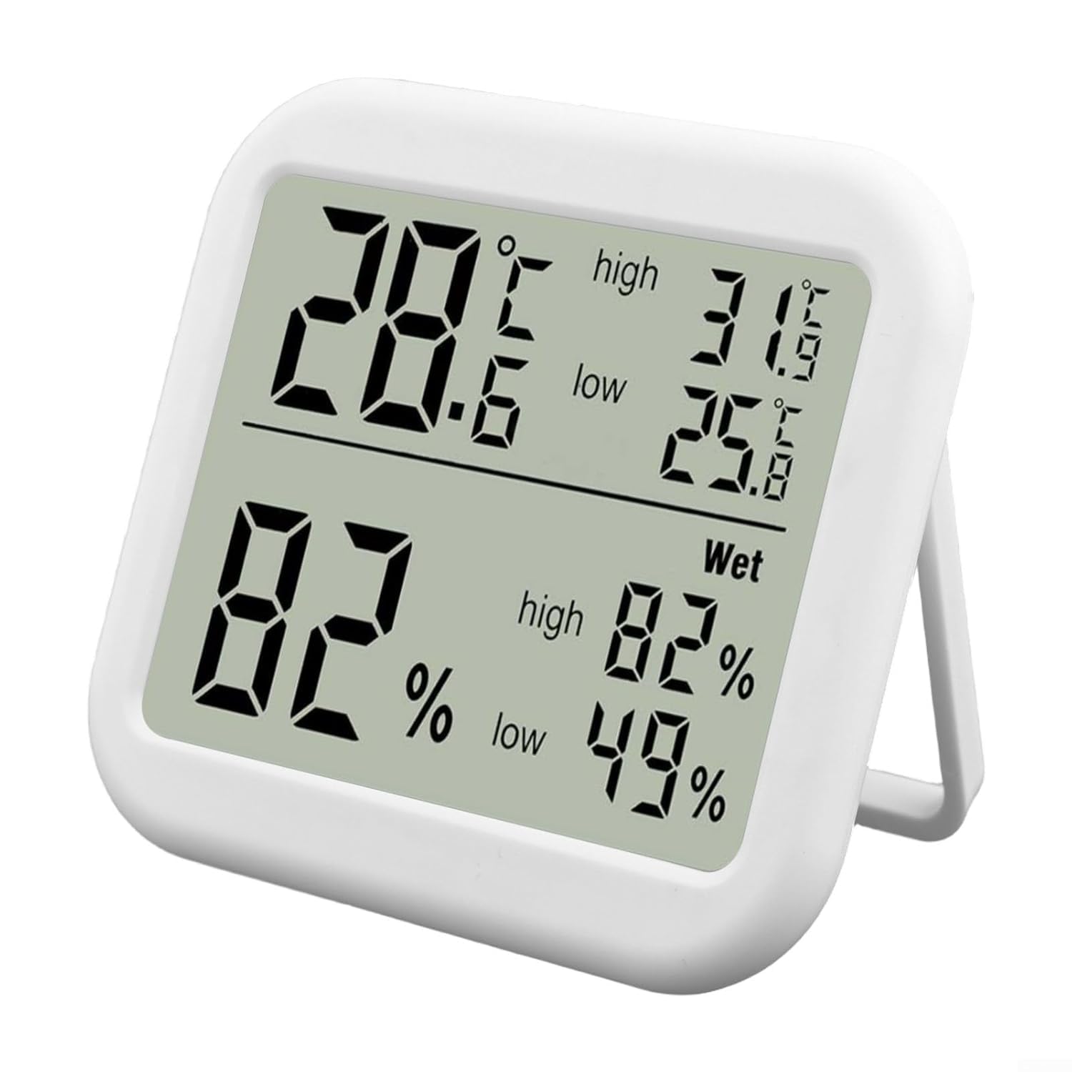 Estación meteorológica Digital para el hogar con termómetro e higrómetro para Interiores y Exteriores, Monitor inalámbrico de Temperatura y Humedad, Pantalla fácil de Leer.