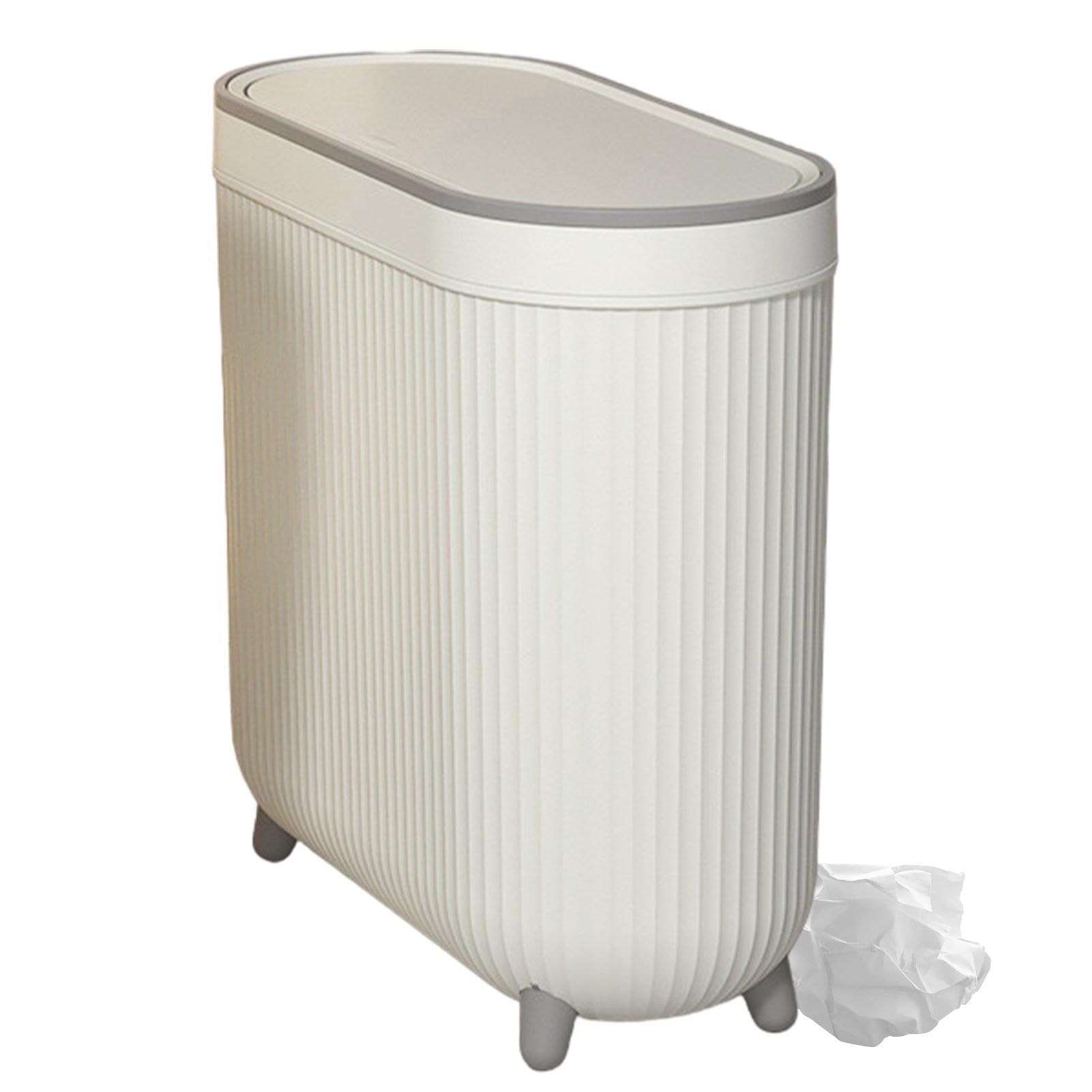 Pattumiera per WC, pattumiera con coperchio – Cestino per la spazzatura – con coperchio – pattumiera per WC – Pattumiera sottile per rifiuti da bagno