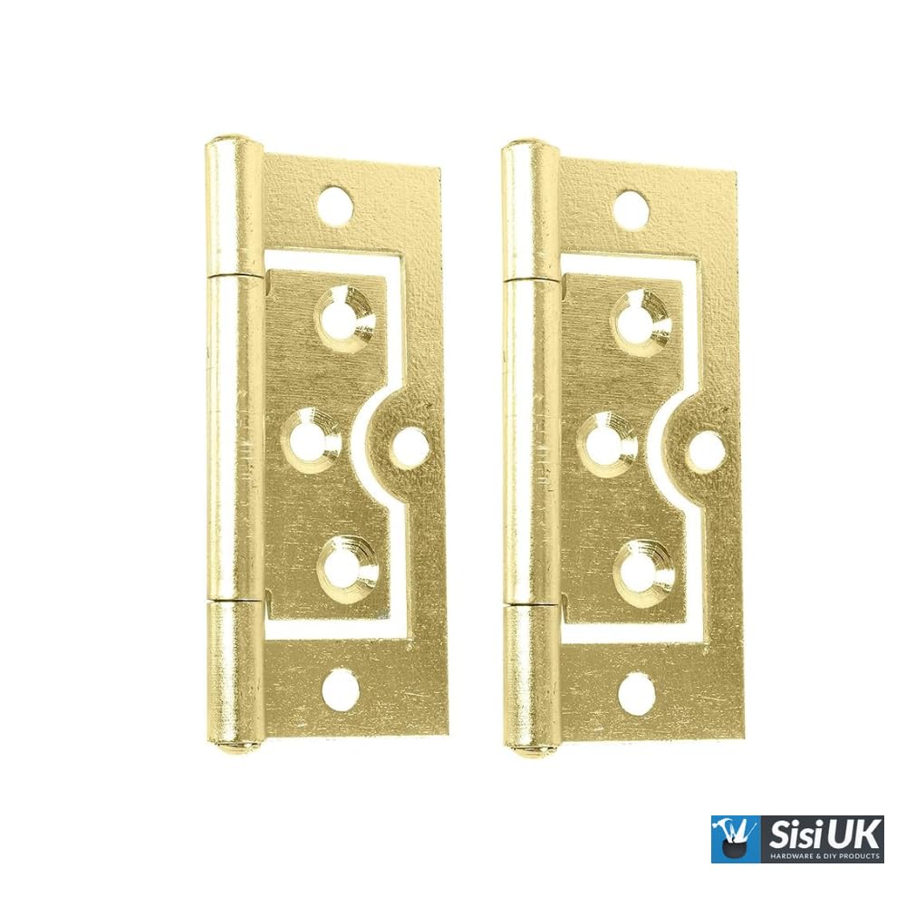 4 Pcs Brass Flush Door Hinges 50mm (2 inch) Heavy Duty Non-Mortise No Noise Bifold Door Hinges for Internal External Doors Cupboard Cabinets - Image 4