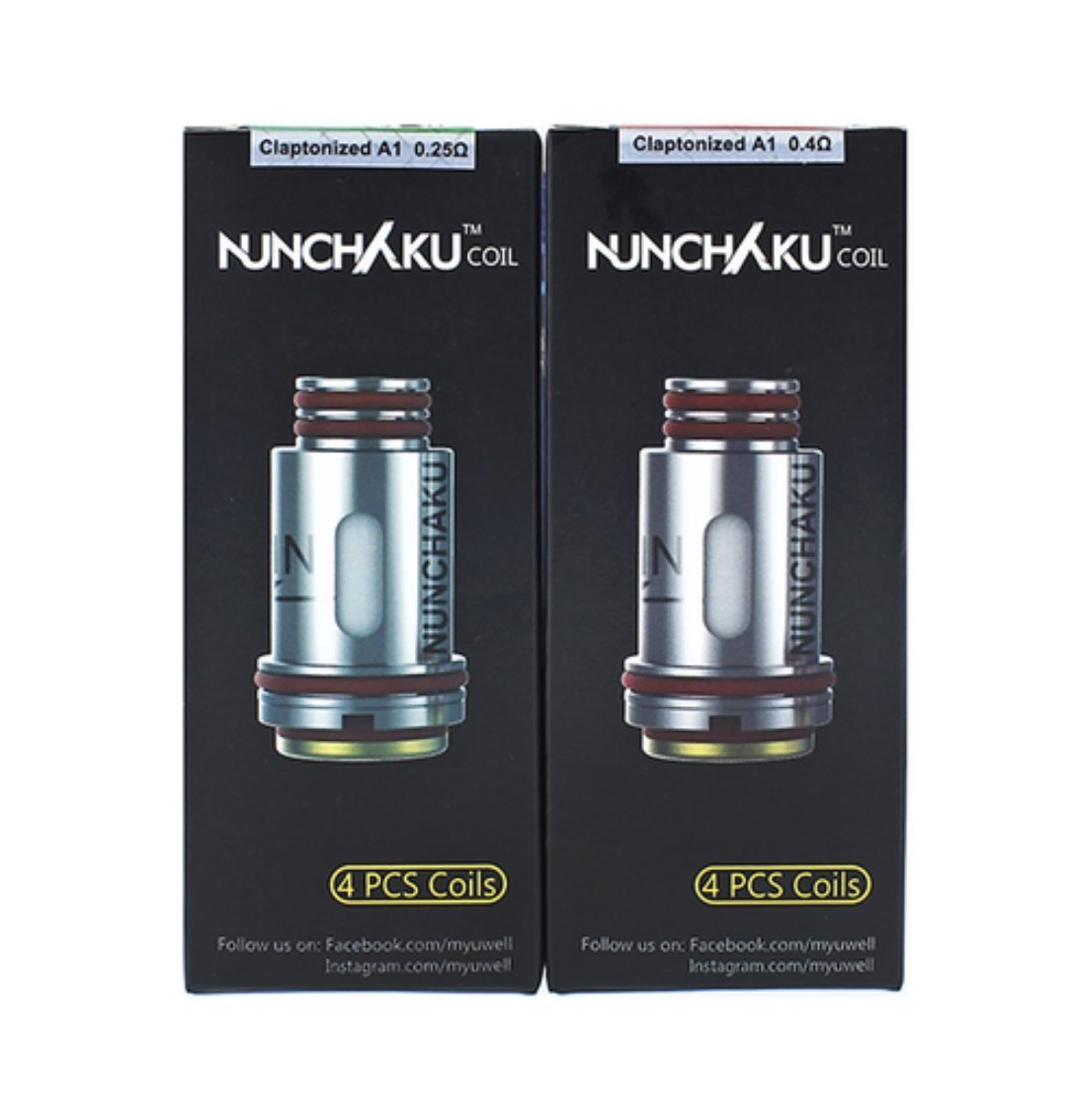 Uwell Nunchaku Replacement Coils - 0.25 & 0.4 Ohm - Pro-FOCS Coil Technology - Plug-Pull Mechanism - Pack of 4