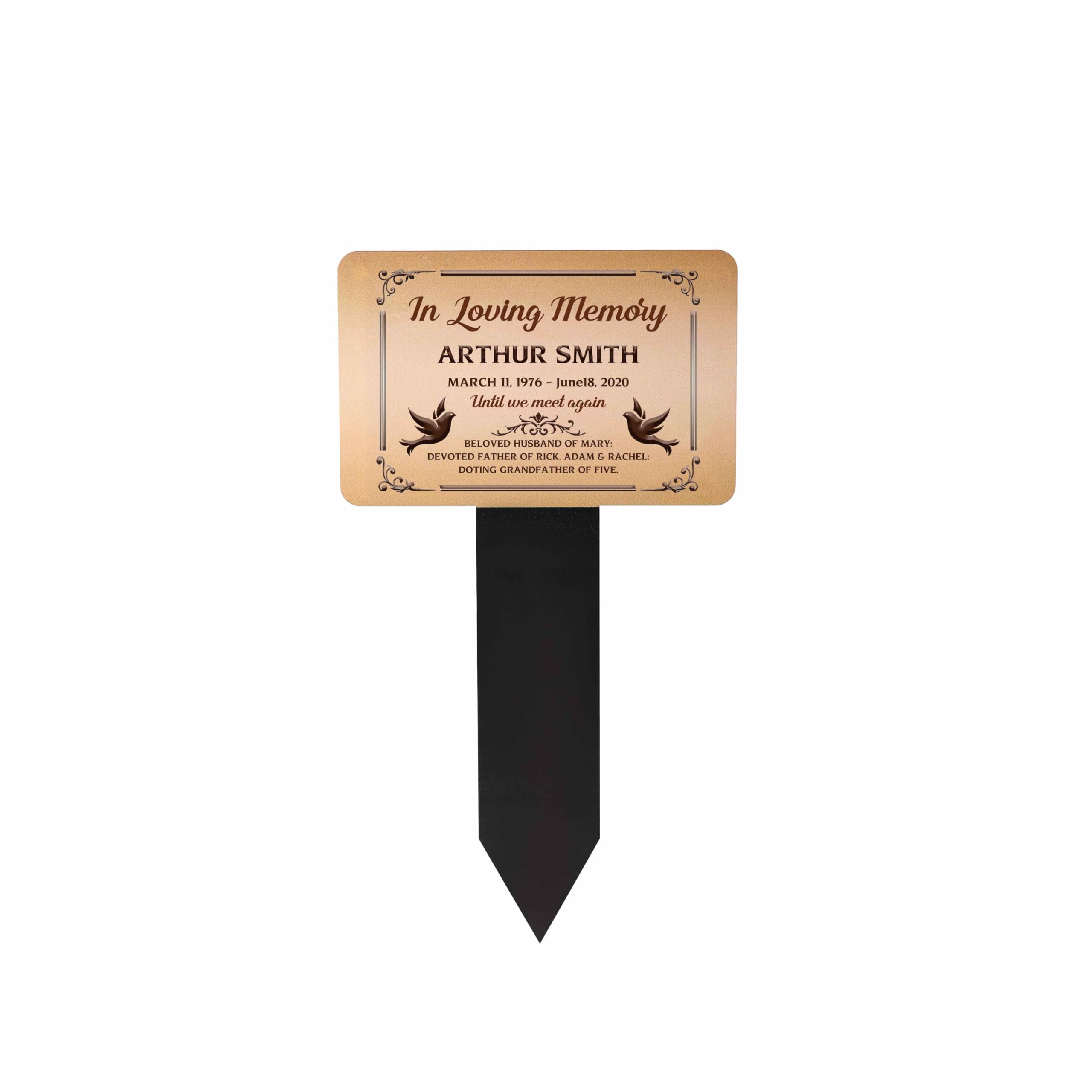 Varsany Personalised Memorial Plaques for Garden/Graves– Custom Bereavement Gifts Plaque, Grave Memorial Stick Bronze Style 5