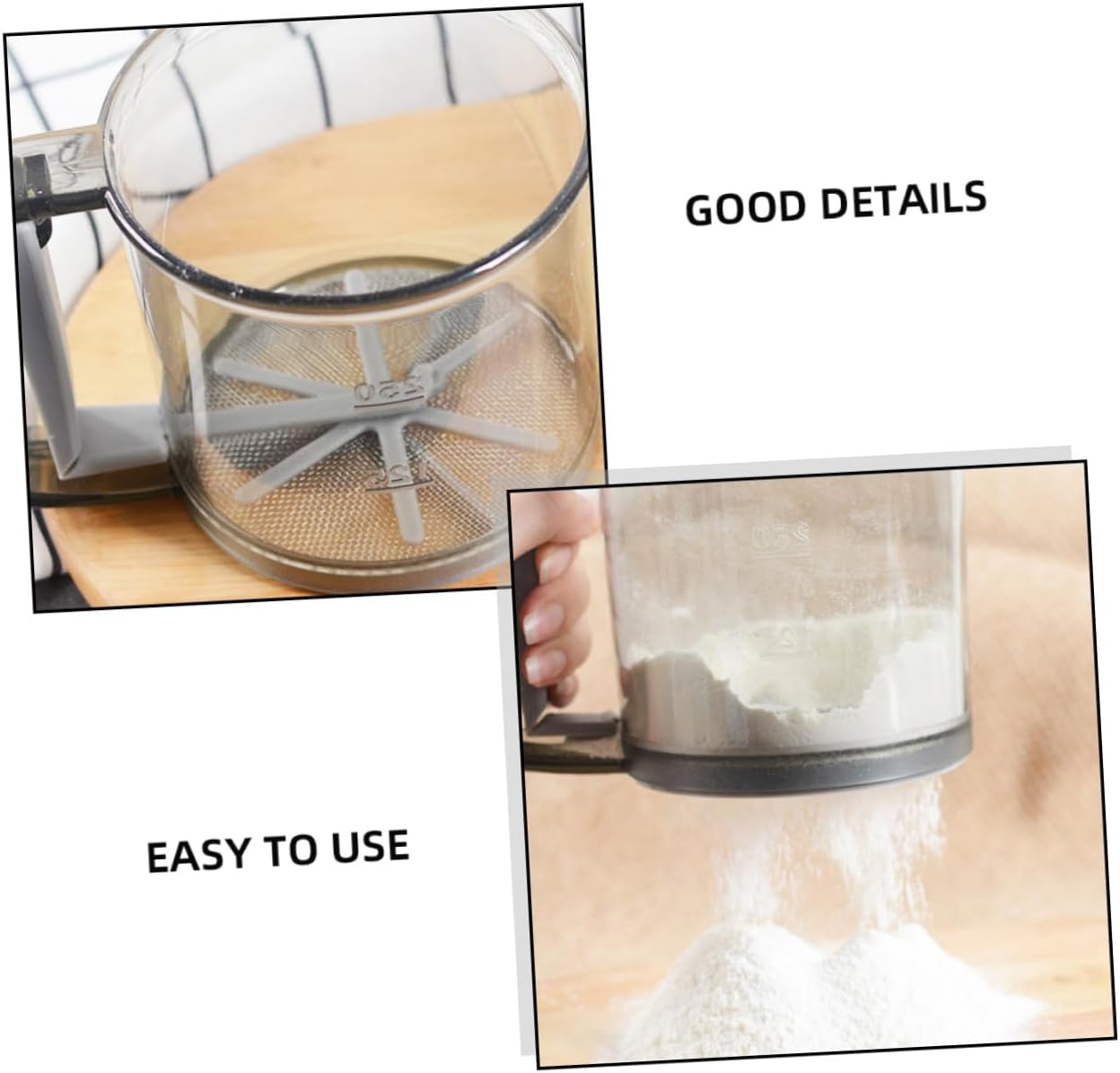 Garneck Sieve Cup for Household Food Strainer for Kitchen Flower Sifter Flour Sifter for Baking