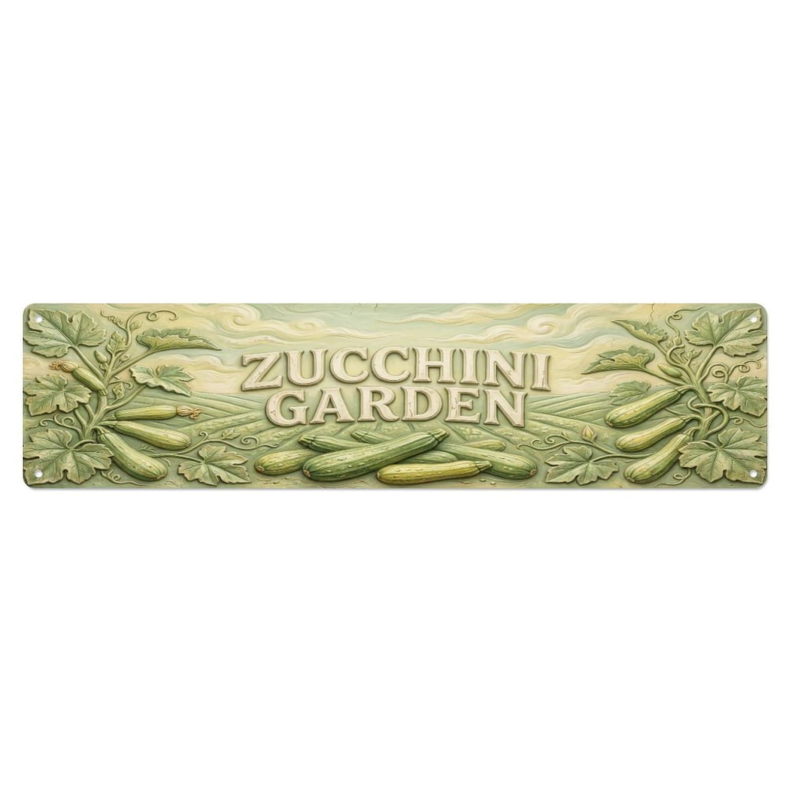 Fqcyn Style Metal Tin Sign Vintage Cottagecore Garden Zucchini Garden