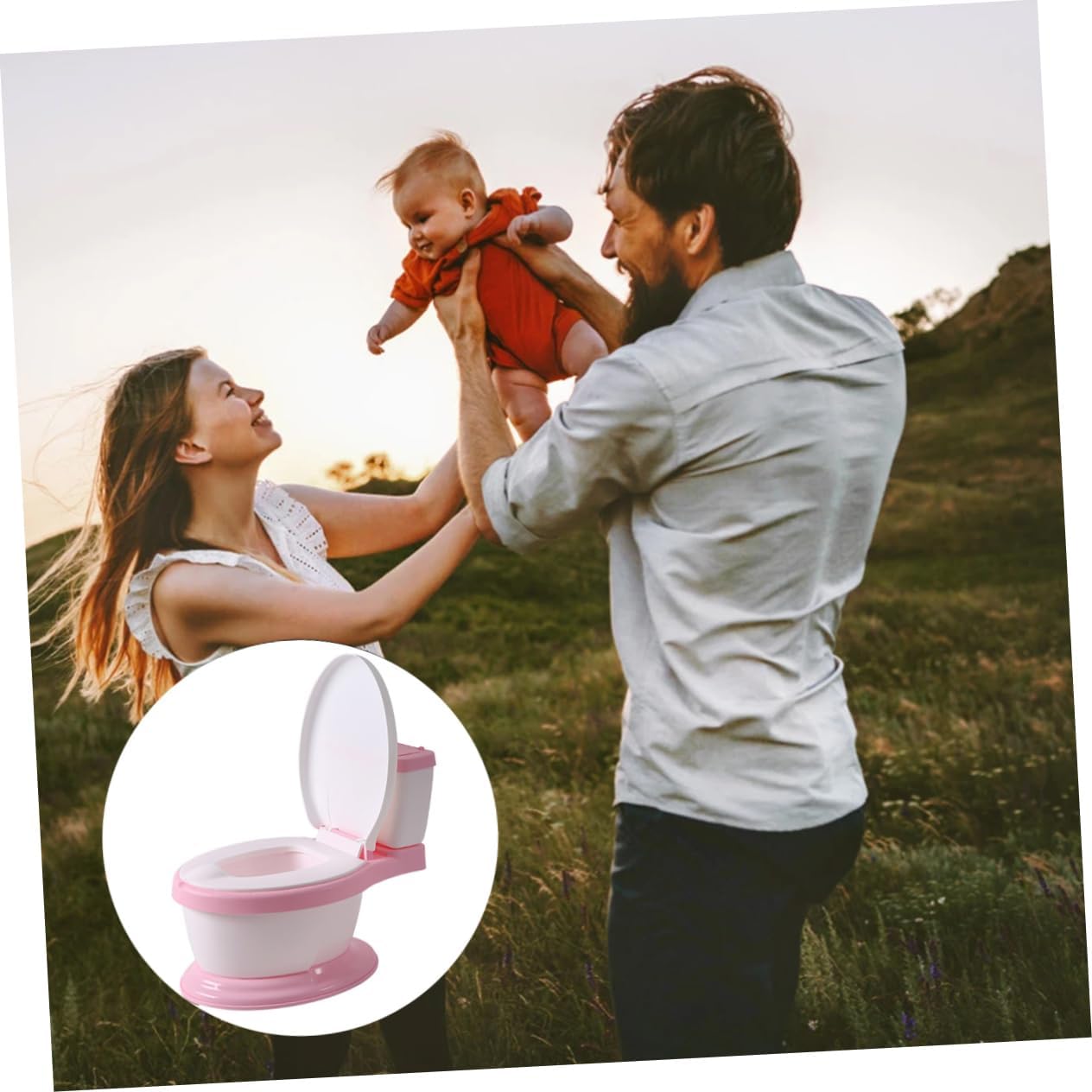 BESPORTBLE Portable Potty Seat Lightweight Toilet Trainer Safe Plastic Material for Home and Travel Convenient Potty Seat for Boys and Easy to Use