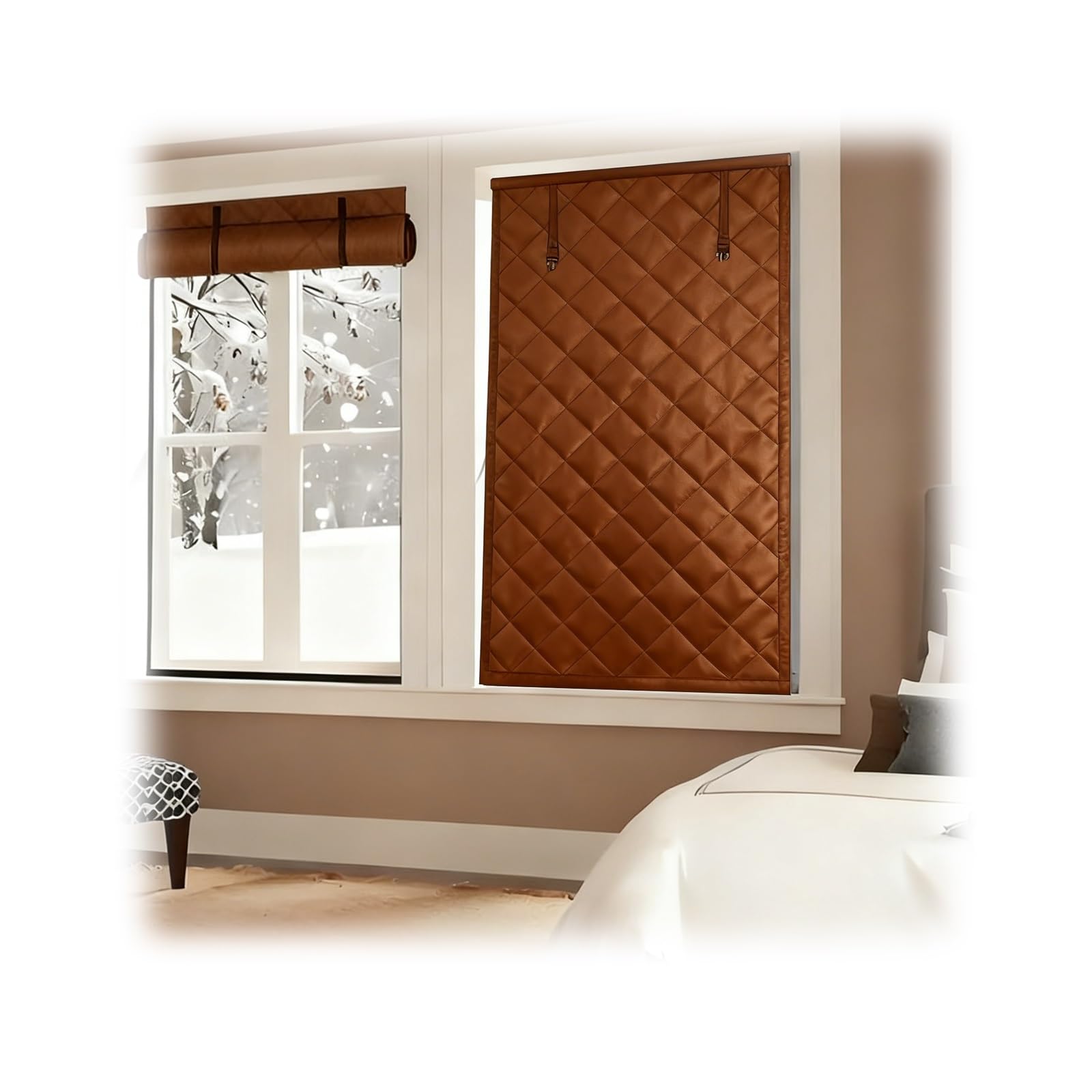 Cortina aislante para ventanas manta térmica de algodón resistente 8