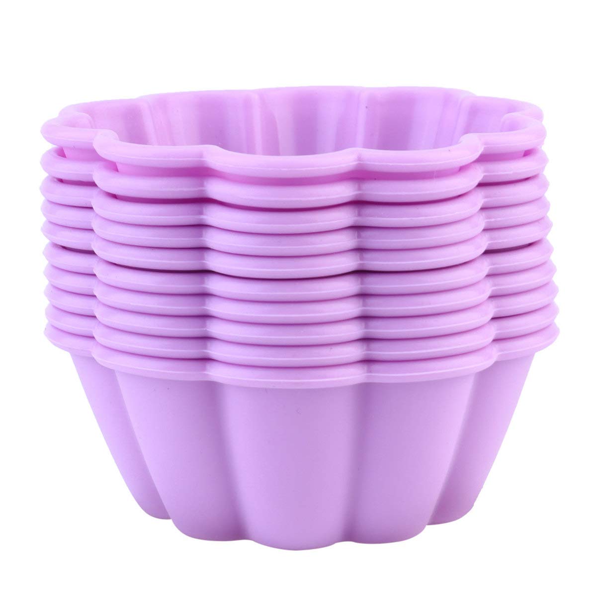 10 Pcs Silicone Cuisson Tasse Muffin Doublure Oeuf Tarte Moule Réutilisable Cupcake Moule Gâteau Fleur Oeuf Tarte Moule De Cuisson Fournitures De Couleurs Aléatoires Moules