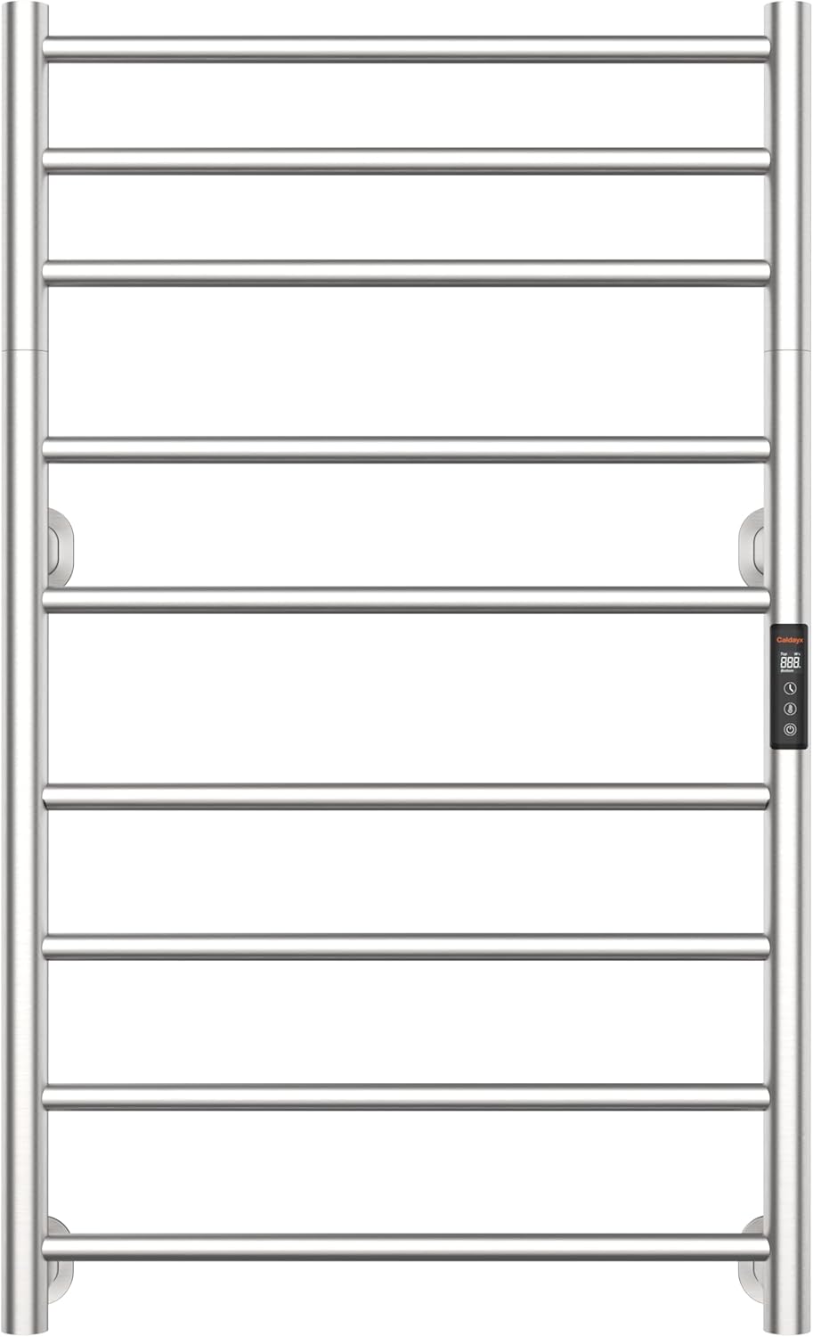 Foldable Heated Towel Rack, Smart Dual-Zone App & Voice Control Electric Towel Warmer Rack, GFCI Plug-in/Hardwired, Wall-Mounted, Drill-Free Install, Brushed, CA3-900X550-Pro-S