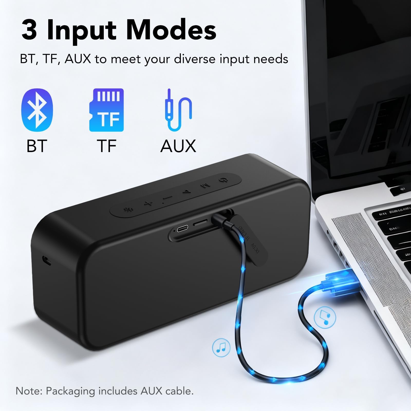 Altavoz Bluetooth Portátil Potente 40W, Altavoces Bluetooth 5.4 con Emparejamiento TWS,7 Cambios RGB, 30 H Reproducción, Impermeable IPX7, Speaker de Exterior para Viajes/Deportes/Fiestas/Ciclismo
