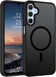 جراب مغناطيسي لموبايل سامسونج جالاكسي A56/ A36 شبكة الجيل الخامس 5G، متوافق مع ماج سيف، غطاء موبايل رفيع شفاف غير لامع ممتص للصدمات ومضاد لبصمات الأصابع، لون أسود