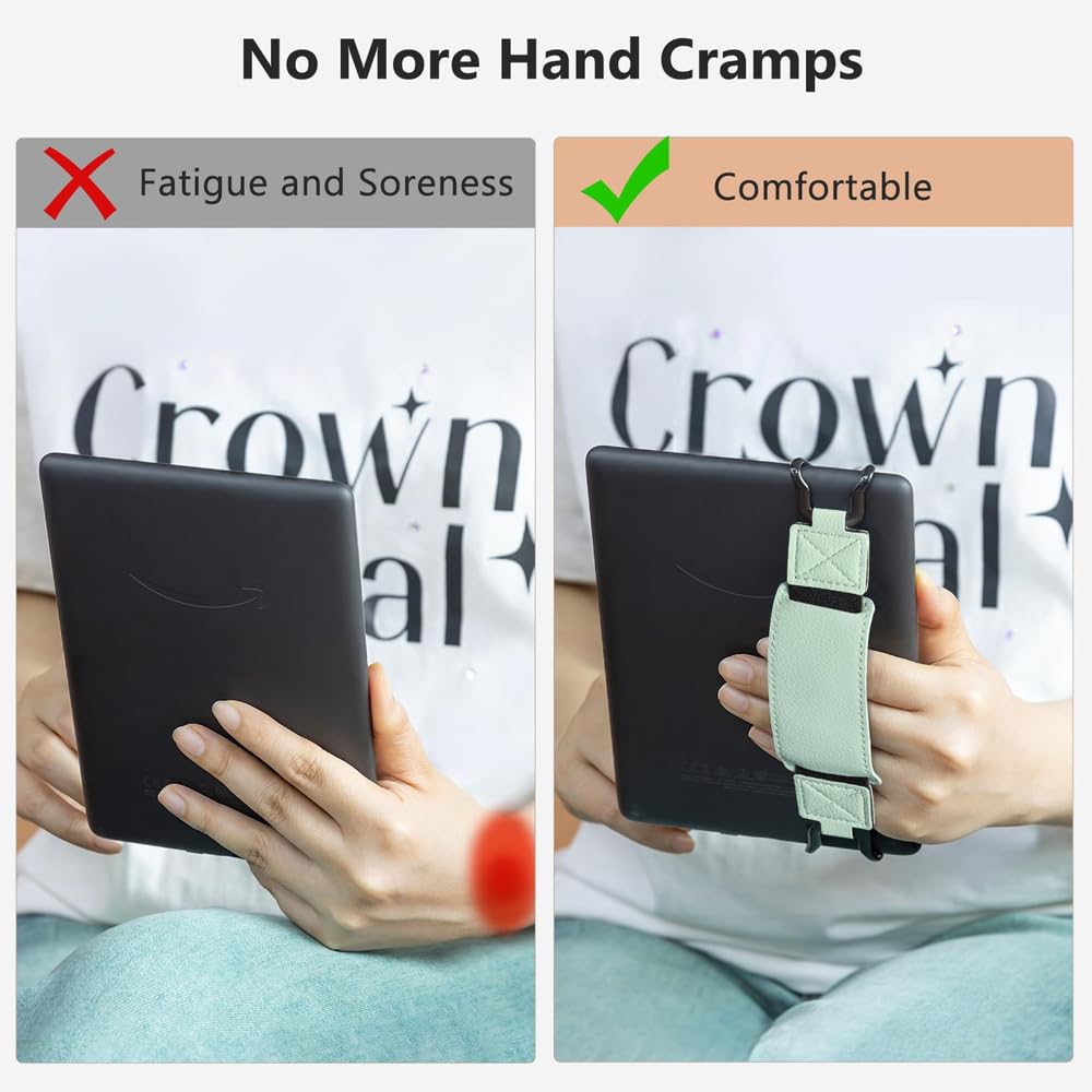 Agarre K/indle,1Pc Correa Antideslizante para Tabletas Correa de Mano para K/indle y Tabletas Soporte Versátil con Agarre para Dedo para Lectores Electrónicos de 6-7.5", Verde Matcha - 4