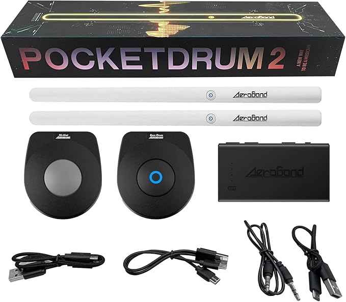 AeroBand PocketDrum 2 Pro EDrum, Trommelstöcke & Pedale & BluetoothAdapter, Spielen Schlagzeug