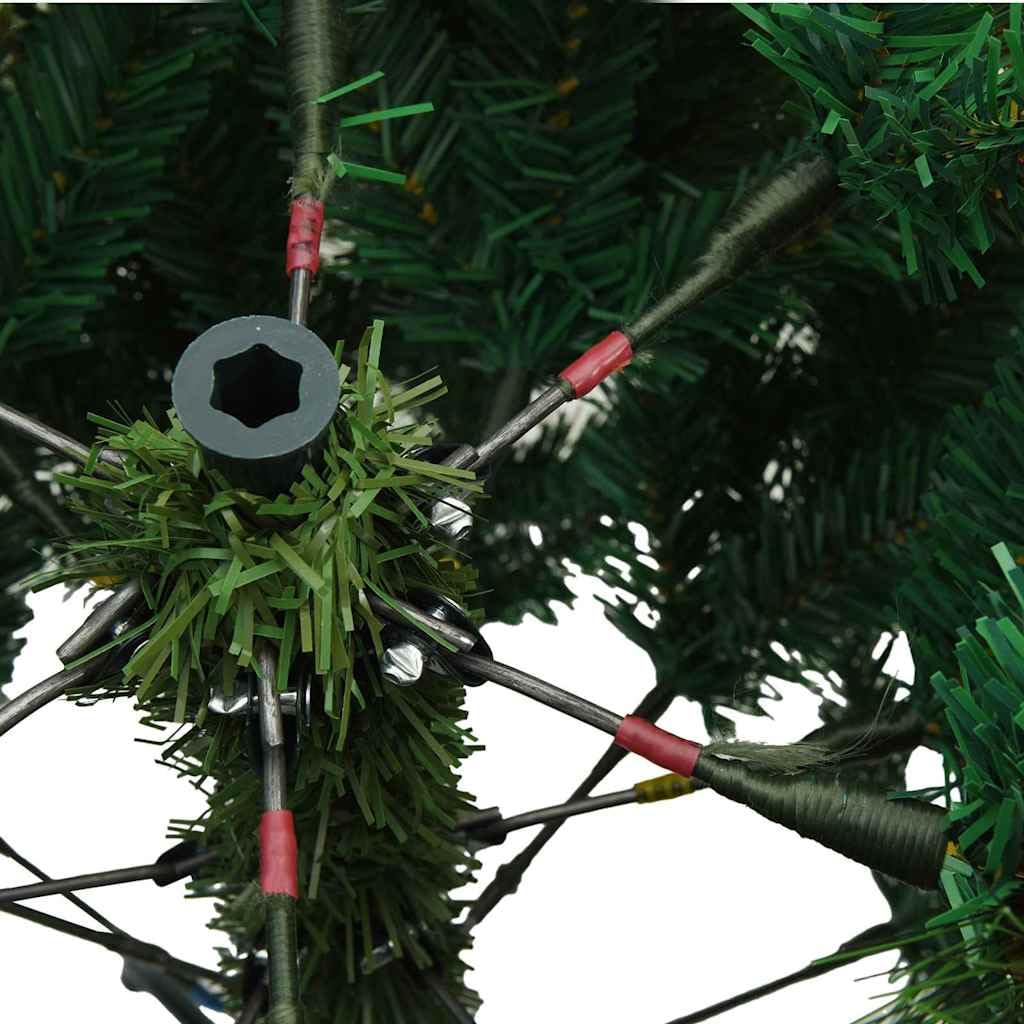 Árbol de Navidad artificial plegable moderno de 180 cm, cubierto de nieve, ramas de PVC, soporte de hierro, para interior y exterior, decoración festiva