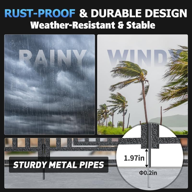 Metal Swimming Pool Fence 73ft (L) × 40in (H), 28 Panels & 4 Gates, In-Ground Pool Safety Fence with Reinforced Stakes, for Patios & Gardens, Black-Silver