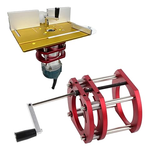 ViaGasaFamido Router Lift 4 Jaw Lifting Jack Plataforma de sujeción Sistema de elevación de mesa de enrutador (rojo)