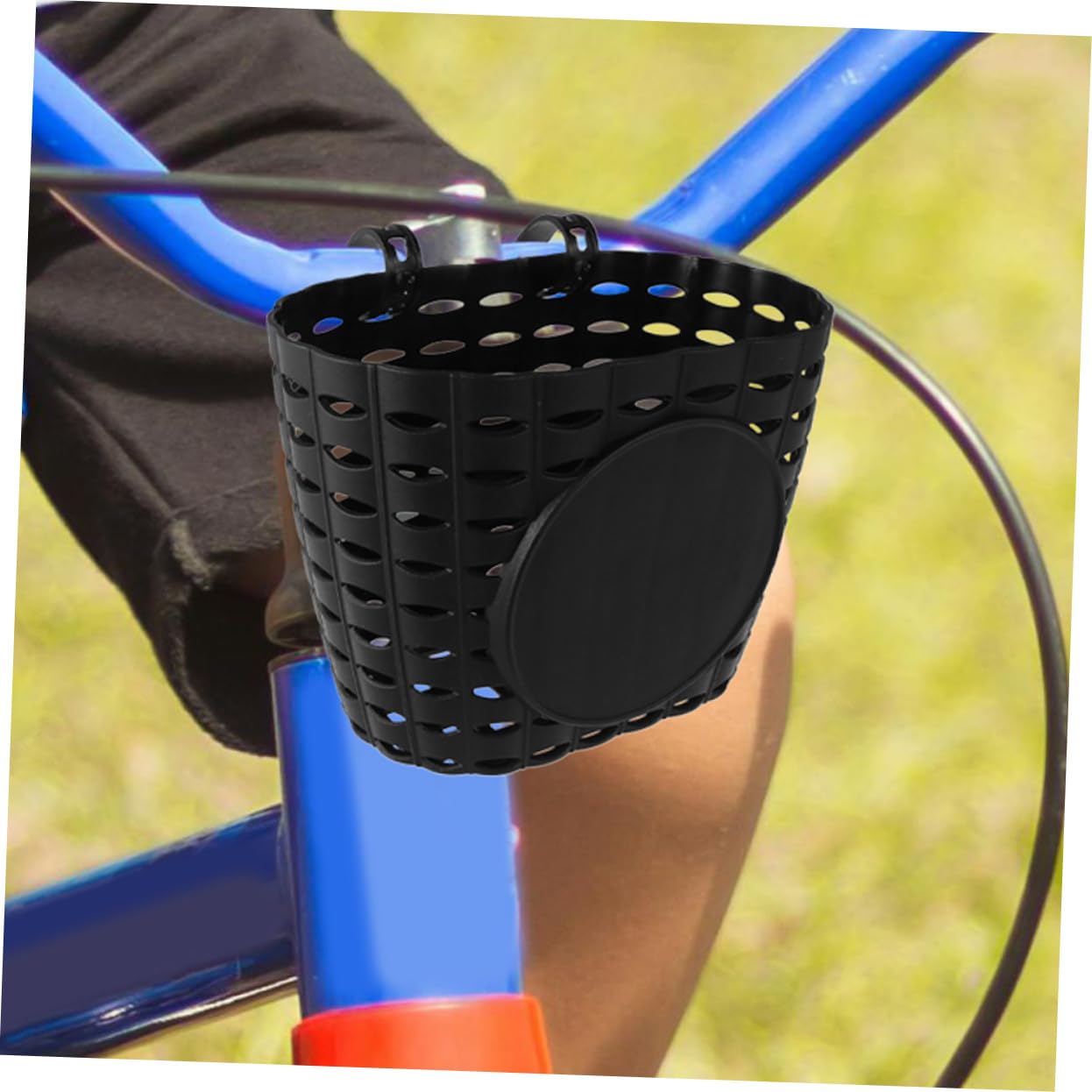 Cesta de Bicicleta para Niños de Plástico Negra Desmontable con Correa Ajustable para Accesorios de Bicicleta Cómoda y Segura
